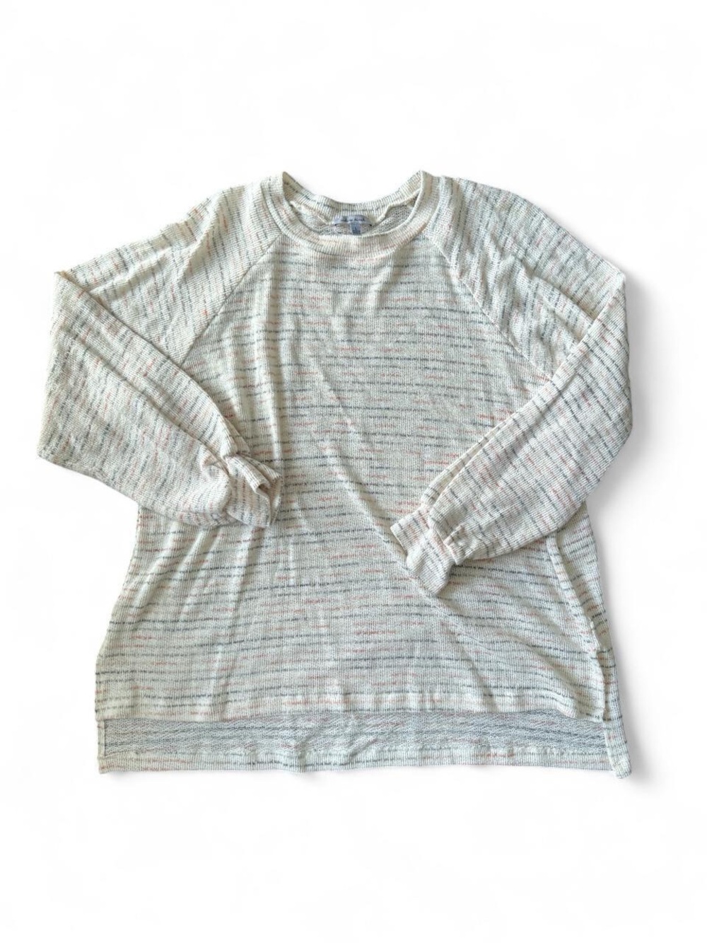 white birch Cream Knit Top with Subtle Peach Flecks